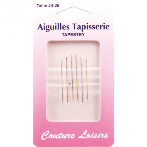 Aiguilles à tapisser assorties n° 24 à 26 X6 Aiguilles à tapisser assorties n° 24 à 26 X6