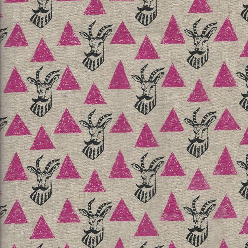 Tissu 45% cot 55% lin Echino Impala - rose Tissu 45% cot 55% lin Echino Impala - rose