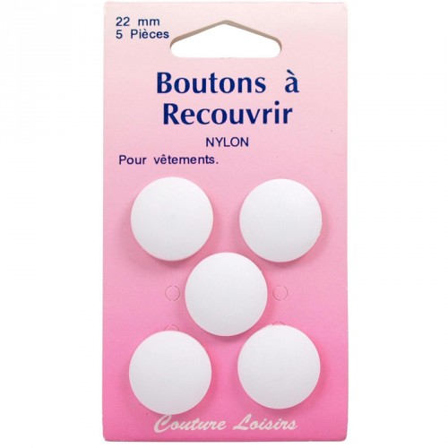 Boutons nylon n°22 à recouvrir X5 Boutons nylon n°22 à recouvrir X5