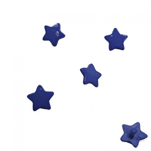 Bouton étoile bleu diam 15 mm Bouton étoile bleu diam 15 mm
