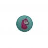 Bouton vert motif licorne 18 mm