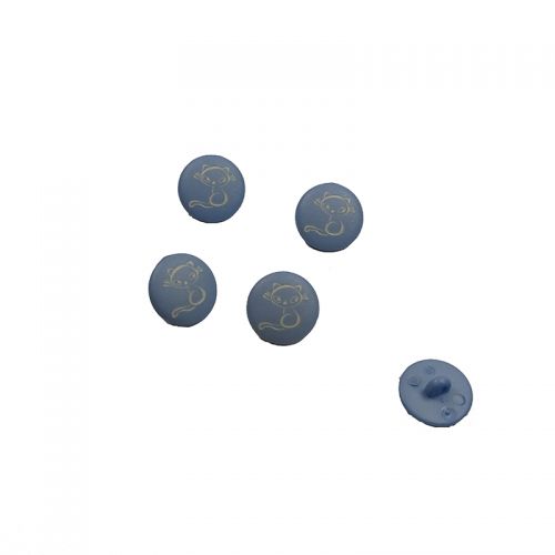 Bouton bleu motif chat 15mm Bouton bleu motif chat 15mm