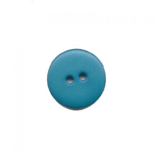 Bouton uni bleu turquoise T12mm 2 trous Bouton uni bleu turquoise T12mm 2 trous