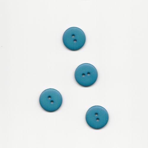Bouton uni bleu turquoise T12mm 2 trous Bouton uni bleu turquoise T12mm 2 trous