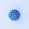 Bouton fantaisie 18 mm bleu fleur