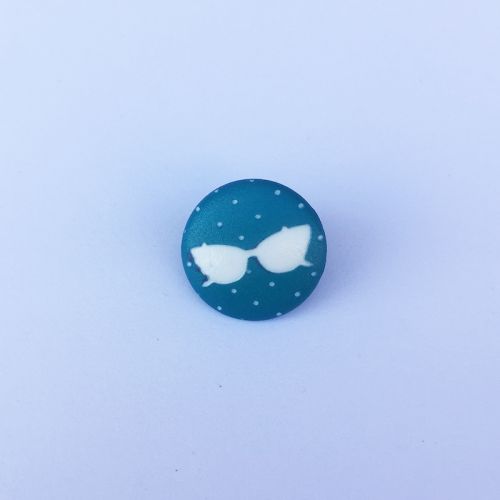 Bouton mode 15 mm vert lunettes Bouton mode 15 mm vert lunettes