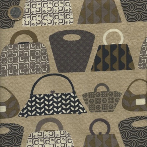 Tissu sac fond brun Tissu sac fond brun