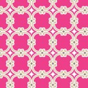 Tissu graphique rose fond beige