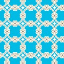 Tissu graphique bleu turquoise fond beige