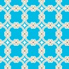 Tissu graphique bleu turquoise fond beige