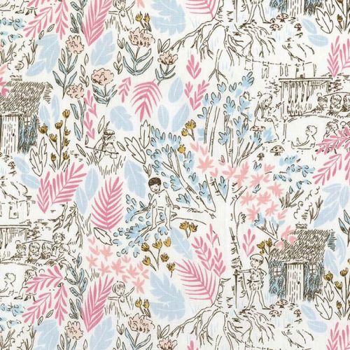Tissu 100% coton Michael Miller peter pan rose larg 110 cm Tissu 100% coton Michael Miller peter pan rose larg 110 cm