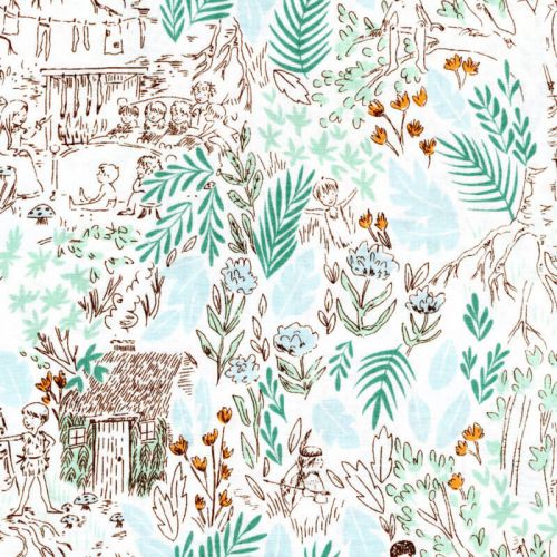 Tissu 100% coton Michael Miller peter pan bleu larg 110 cm Tissu 100% coton Michael Miller peter pan bleu larg 110 cm