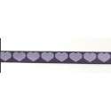 Rubans Tissés Coeur violet