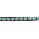Rubans Tissés Coeur brun/turquoise