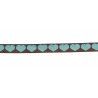 Rubans Tissés Coeur brun/turquoise