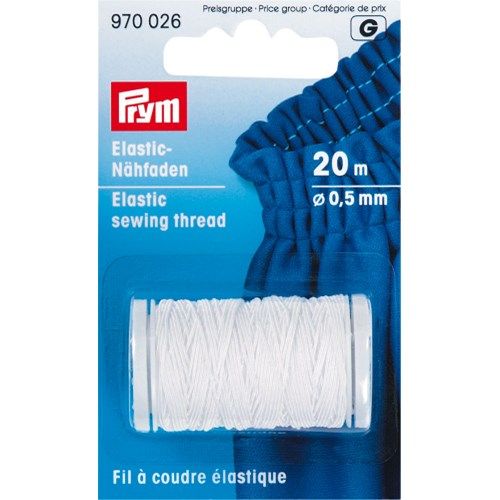 Carte 20m Fil à coudre élastique 0,5 mm blanc Carte 20m Fil à coudre élastique 0,5 mm blanc
