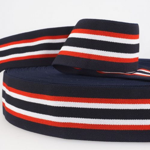 Ceinture élastique stripe bleu bleu/blanc/rouge Ceinture élastique stripe bleu bleu/blanc/rouge
