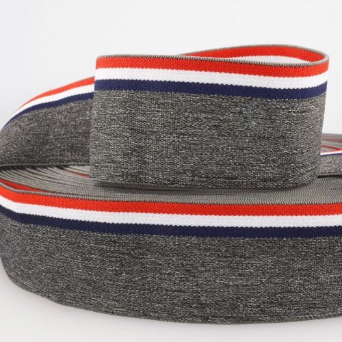 Ceinture élastique stripe gris bleu/blanc/rouge Ceinture élastique stripe gris bleu/blanc/rouge
