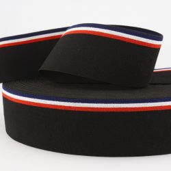 Ceinture élastique stripe noir bleu/blanc/rouge