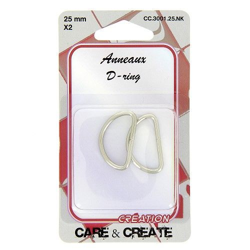 Anneaux demi-ronds 25 mm x 2 argent Anneaux demi-ronds 25 mm x 2 argent