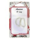 Anneaux demi-ronds 25 mm x 2 argent