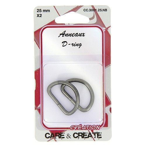 Anneaux demi-ronds 25 mm x 2 noir Anneaux demi-ronds 25 mm x 2 noir