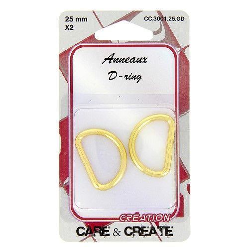 Anneaux demi-ronds 25 mm x 2 or Anneaux demi-ronds 25 mm x 2 or