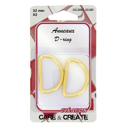 Anneaux demi-ronds 32 mm x 2 or Anneaux demi-ronds 32 mm x 2 or