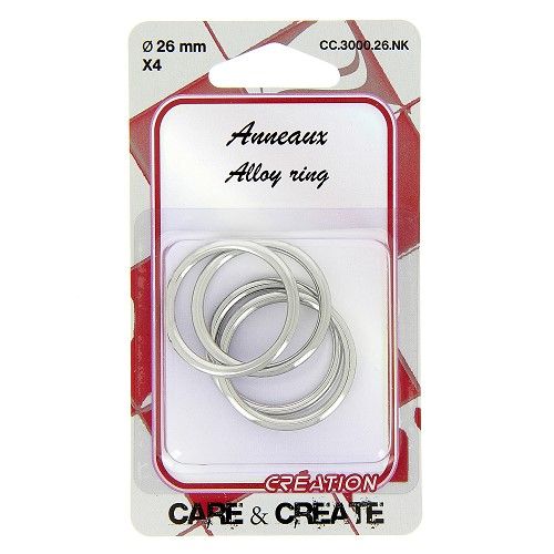 Anneaux ronds 26mm x 4 argent Anneaux ronds 26mm x 4 argent