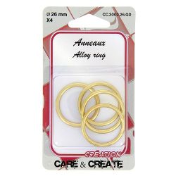 Anneaux ronds 26mm x 4 or