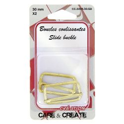 Boucles coulissantes 30 mm x 2 or