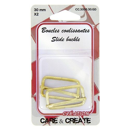 Boucles coulissantes 30 mm x 2 or Boucles coulissantes 30 mm x 2 or