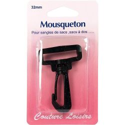 Mousqueton pour sangle 32 mm col.noir