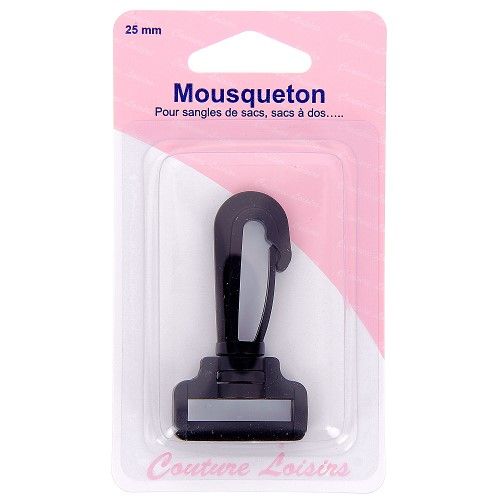 Mousqueton pour sangle 25mm col.noir Mousqueton pour sangle 25mm col.noir