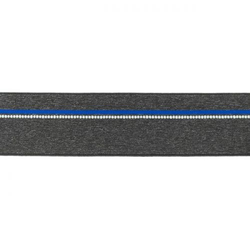 Elastique ligne bleu gris chiné foncé 40mm Elastique ligne bleu gris chiné foncé 40mm