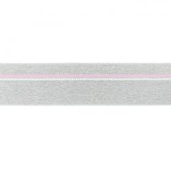 Elastique ligne rose gris chiné clair 40mm