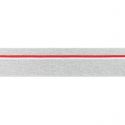 Elastique ligne rouge gris chiné clair 40mm