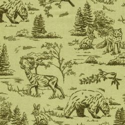 Tissu nature fond vert