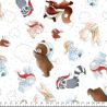 Tissu Bunnies & friends à la neige 100% coton larg 110 cm