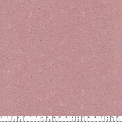 Tissu jersey ajouré pointelle rose Tissu jersey ajouré pointelle rose