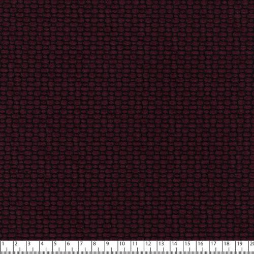 Tissu maille milano gaufré prune/noir Tissu maille milano gaufré prune/noir
