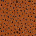 Tissu jersey pois marine fond rouille