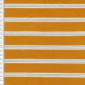 Tissu jersey marinière moutarde/blanc