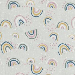 Tissu rainbow fd vert 100% coton larg 145cm