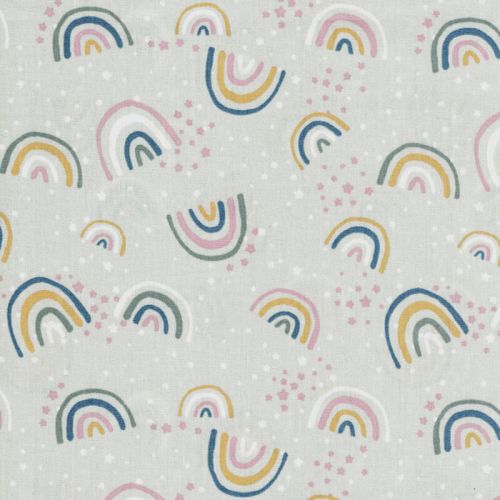 Tissu rainbow fd vert 100% coton larg 145cm Tissu rainbow fd vert 100% coton larg 145cm