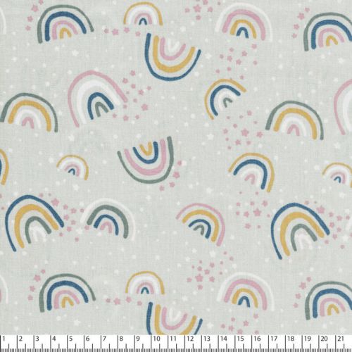 Tissu rainbow fd vert 100% coton larg 145cm Tissu rainbow fd vert 100% coton larg 145cm