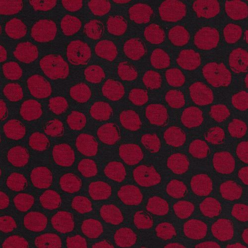 Tissu jersey punta di roma pois bordeaux et noir Tissu jersey punta di roma pois bordeaux et noir