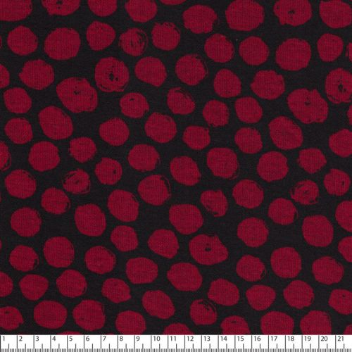 Tissu jersey punta di roma pois bordeaux et noir Tissu jersey punta di roma pois bordeaux et noir