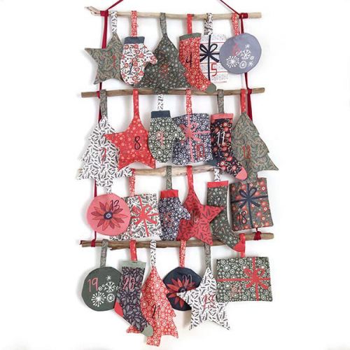 Panneau calendrier de l'avent formes Poppy 100% coton 100 x Panneau calendrier de l'avent formes Poppy 100% coton 100 x