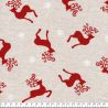 Tissu grands cerfs fond beige